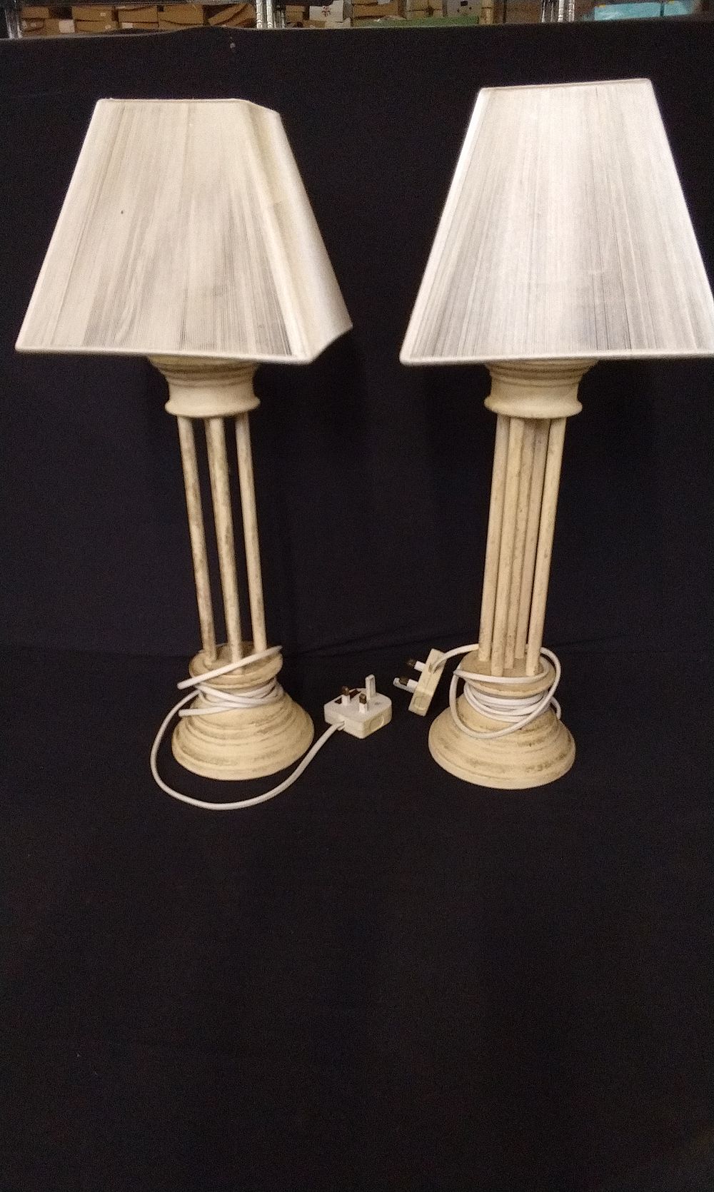 Lot 394: Two Gold Wash Pillar Table Lamps