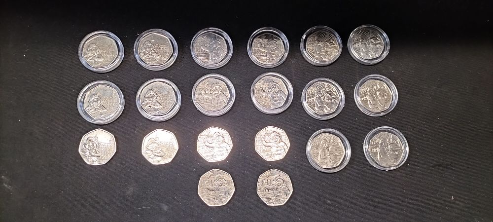 Lot 290: Paddington Bear 50p Coins x 20