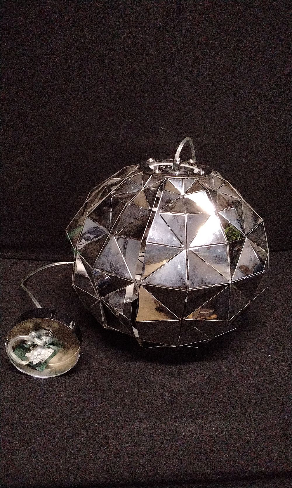 Lot 398: Brand New Metal Chrome Ceiling Light with Fitting 