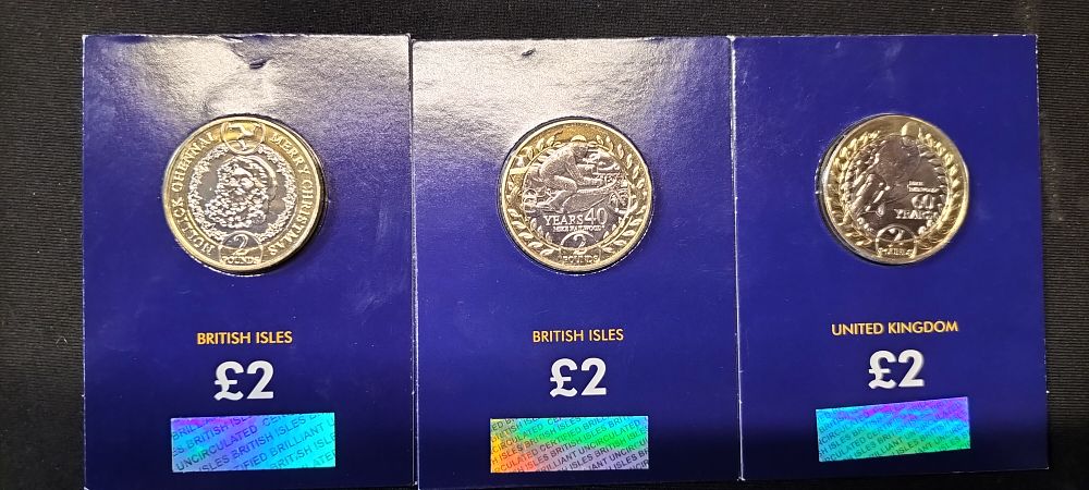 Lot 292: Three Isle of Man Commemorative £2 Coins