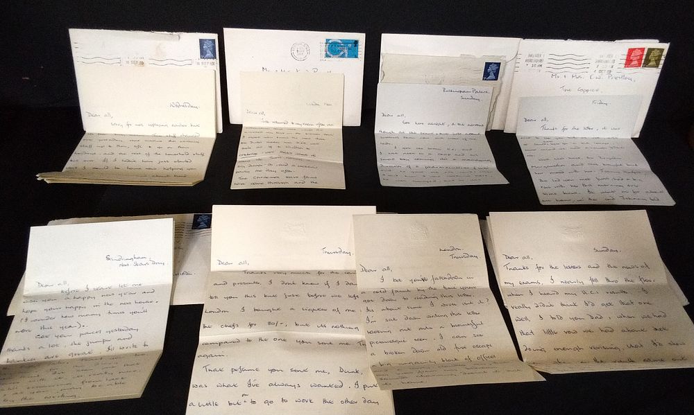 Lot 400: 8 Handwritten Letters Post Marked 1969. On Royal Headed Letters