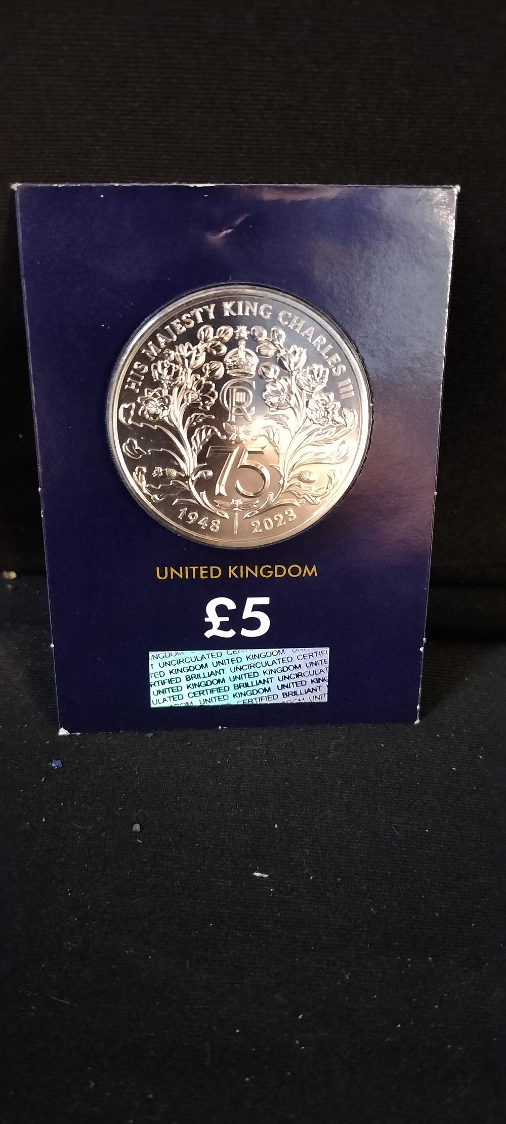 Lot 298: United Kingdom 5 Pounds, 75 Anniversary - Birth of His Majesty King Charles III - 2023