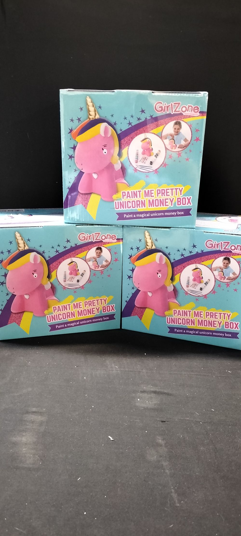 Lot 302: 3 x Paint Me Pretty Unicorn Money Box