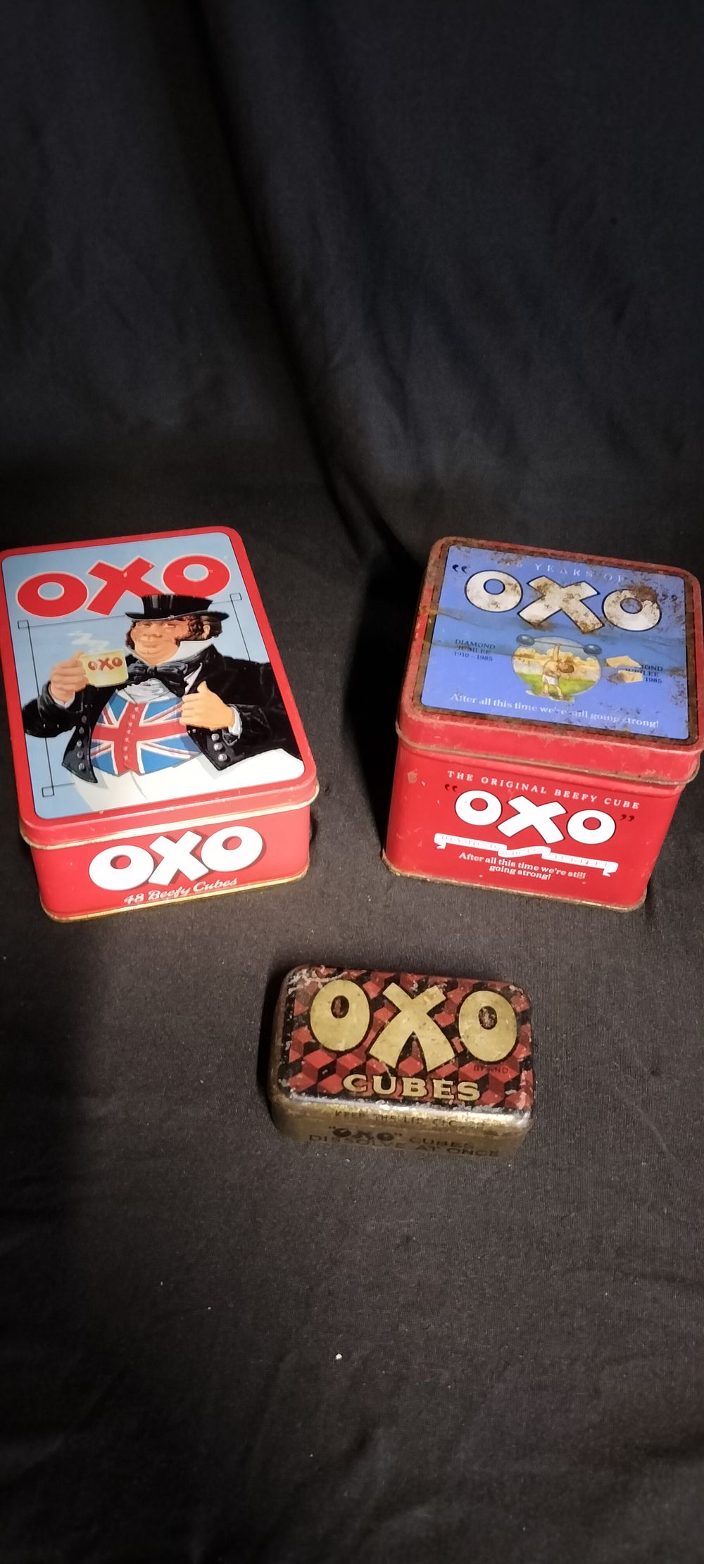 Lot 335: Three OXO Cube Tins
