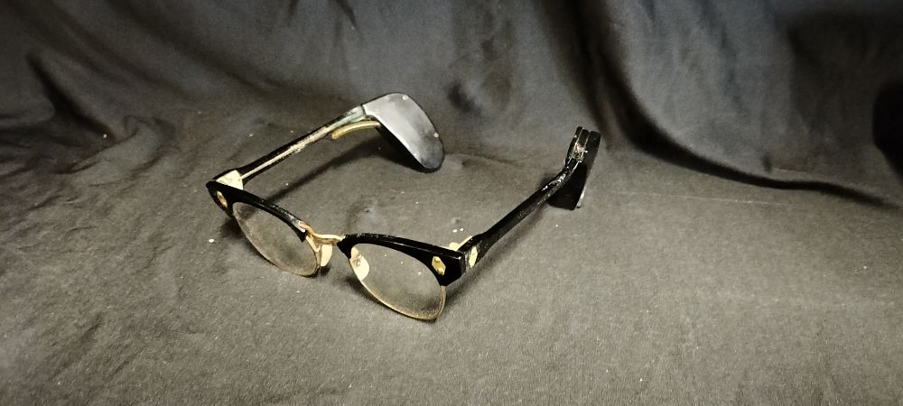 Lot 336: Vintage Glasses With Built in Hearing Aid and Case with Battery