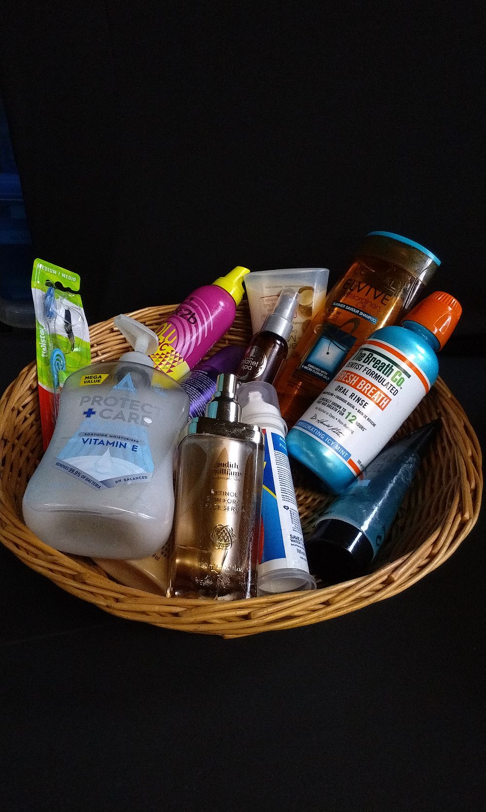 Lot 410: Wicker Basket Containing Mixed Products
