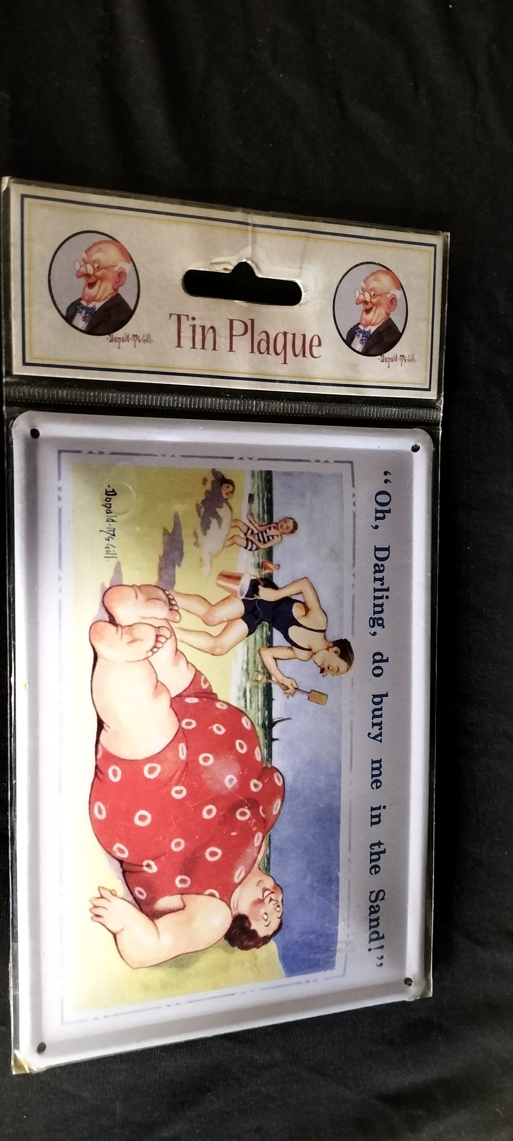 Lot 447: Lesser & Pavey, Donald McGill Tin Plaque, 'Oh Darling' New