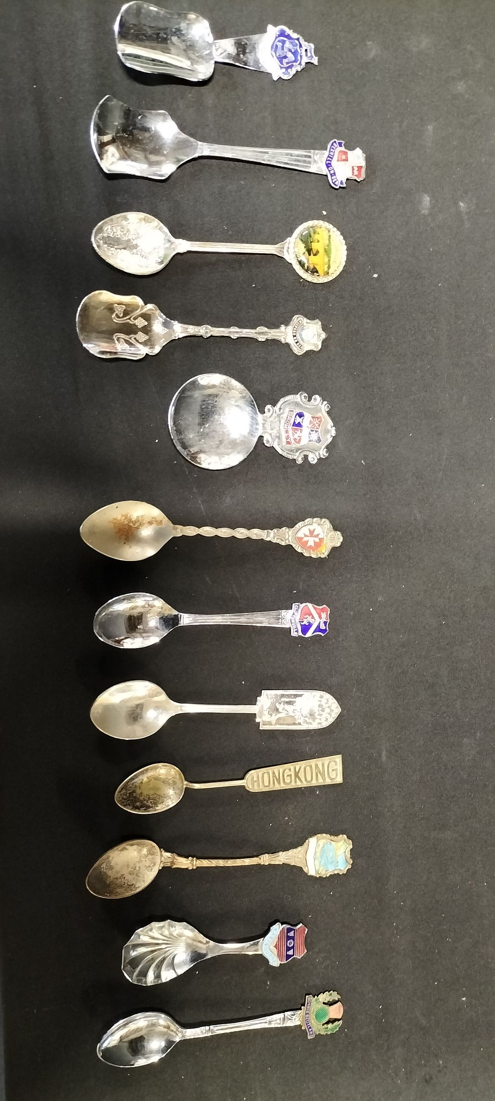 Lot 154: Twelve Souvenir Spoons some Silver Plated from Various Locations