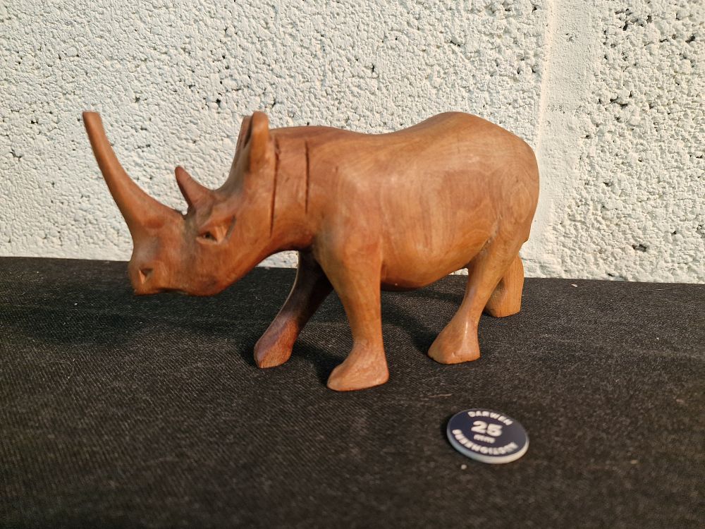 Lot 220: Wooden Rhino Figure