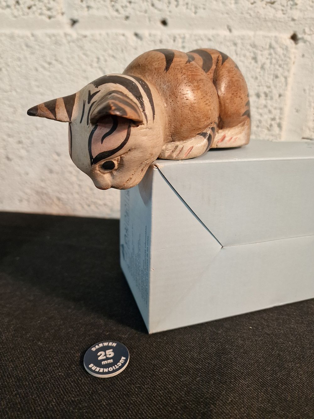 Lot 221: Wooden Nosey Cat Figure