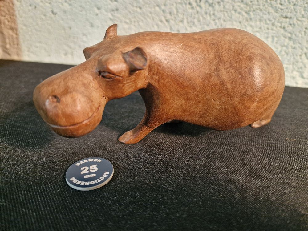 Lot 222: Wooden Hippo Figure
