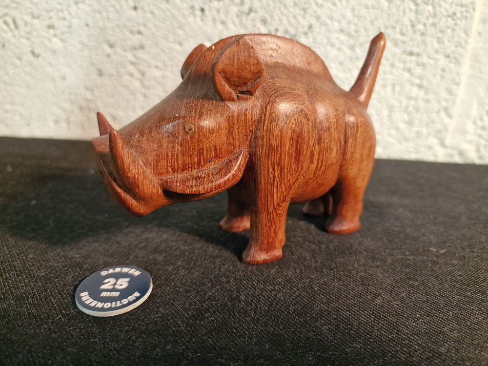 Lot 223: Wooden Warthog Figure