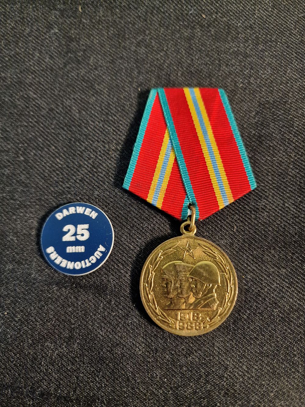 Lot 232: Vintage Soviet Jubilee Medal "70 Years of the Armed Forces of the USSR". 