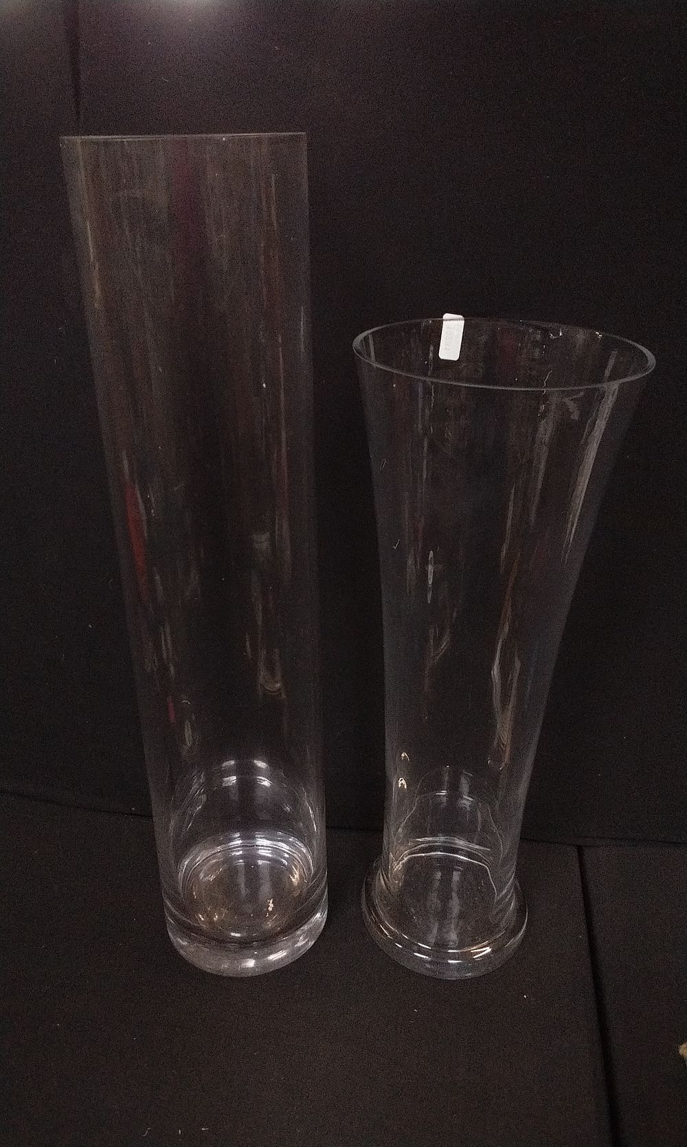 Lot 687: Two Tall Glass Vases