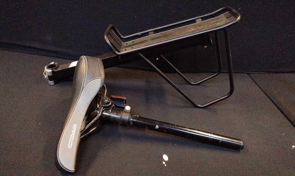 Lot 711: Clamp on Bike Carrier and Opollo Bike Seat