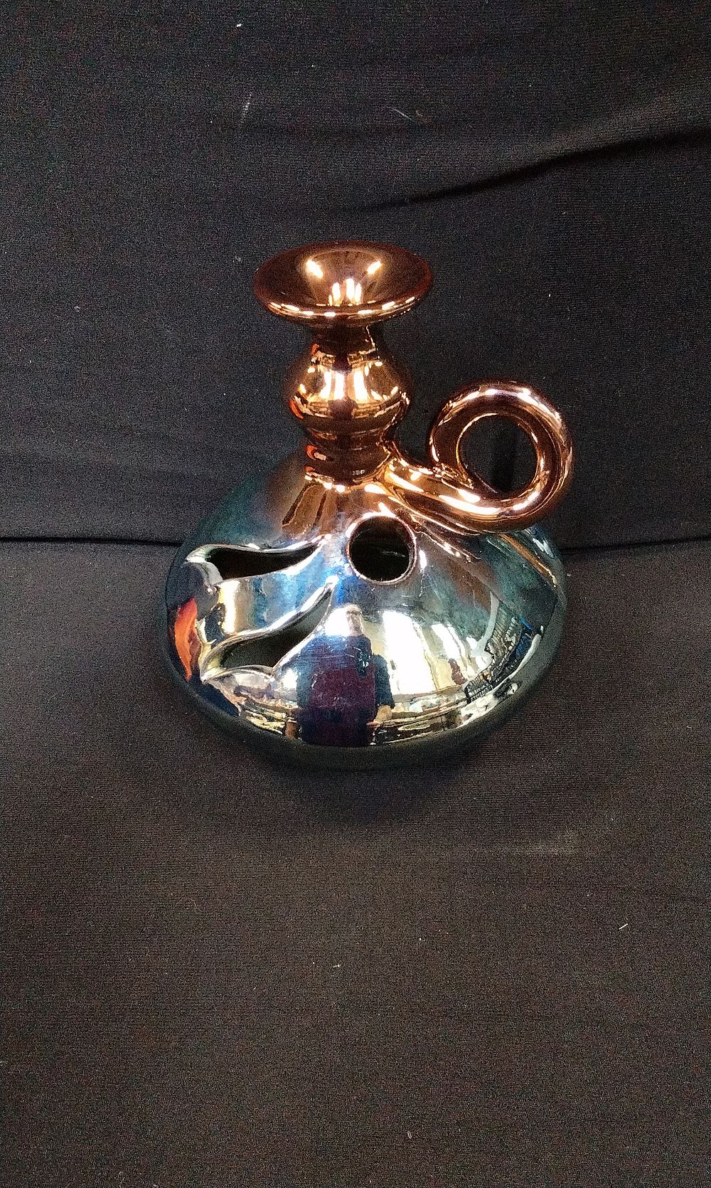 Lot 721: Two Tone Iridescent Pierced bud Vase
