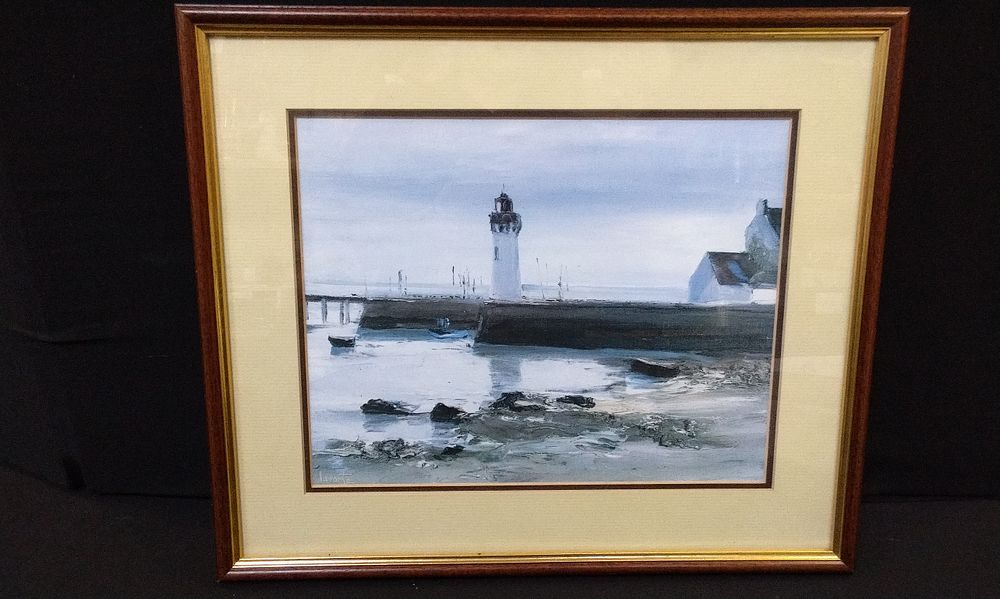 Lot 768: Framed  G Laporte Print of a Harbour Scene