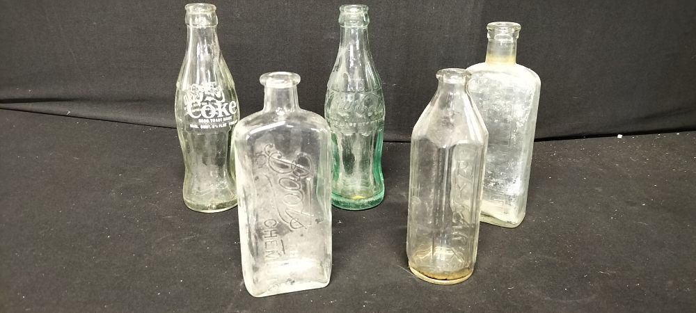 Lot 797: Collection of Vintage Bottles Including Coke, Boots and Pyrex