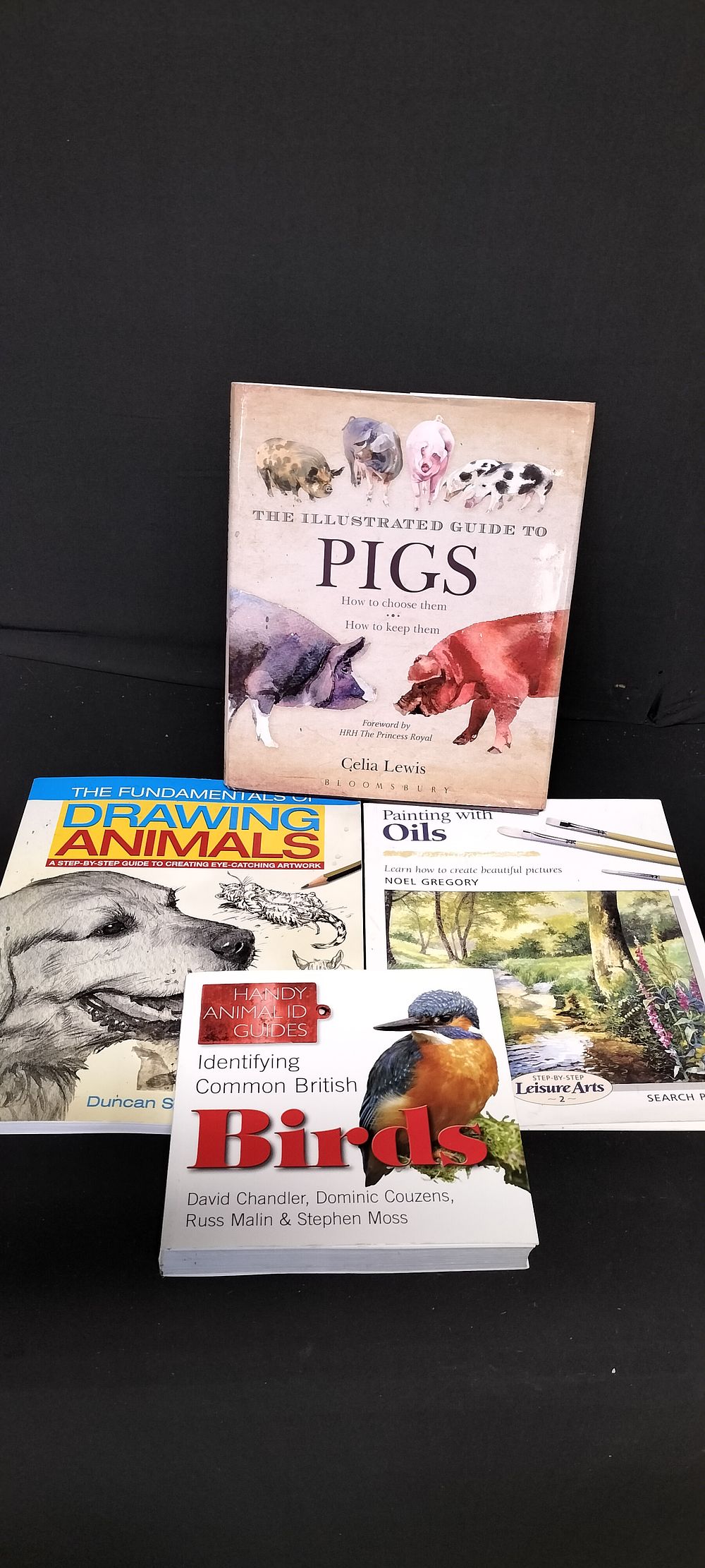 Lot 800: Four Books, Two Artists Book, a Bird Guide and a Pig Breeding Guide