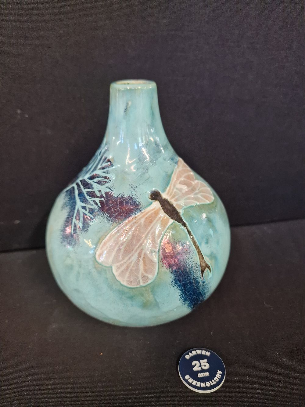 Lot 261: Decorative Vase with Dragonfly Motif