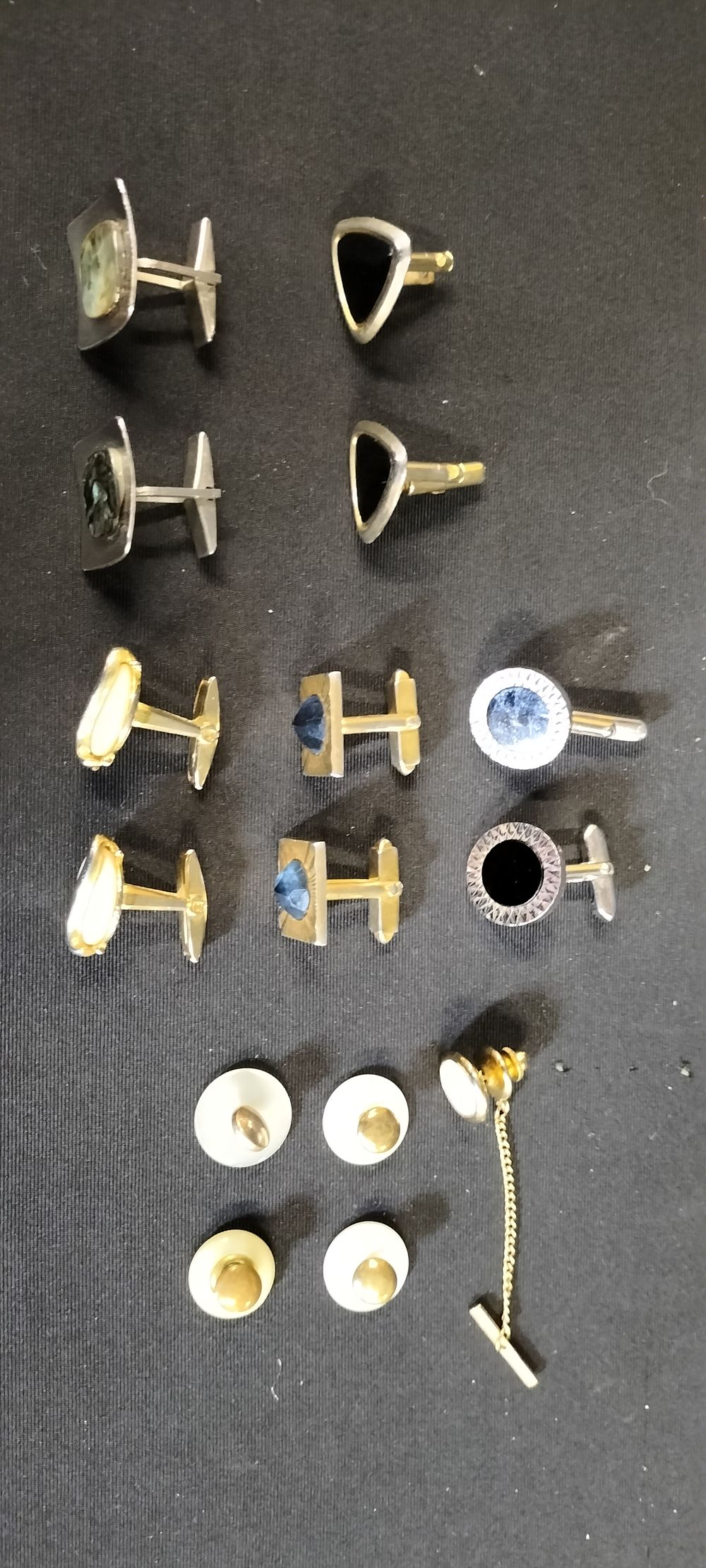 Lot 300: A Collection of Cufflinks, Collar Studs and A Tie Tack
