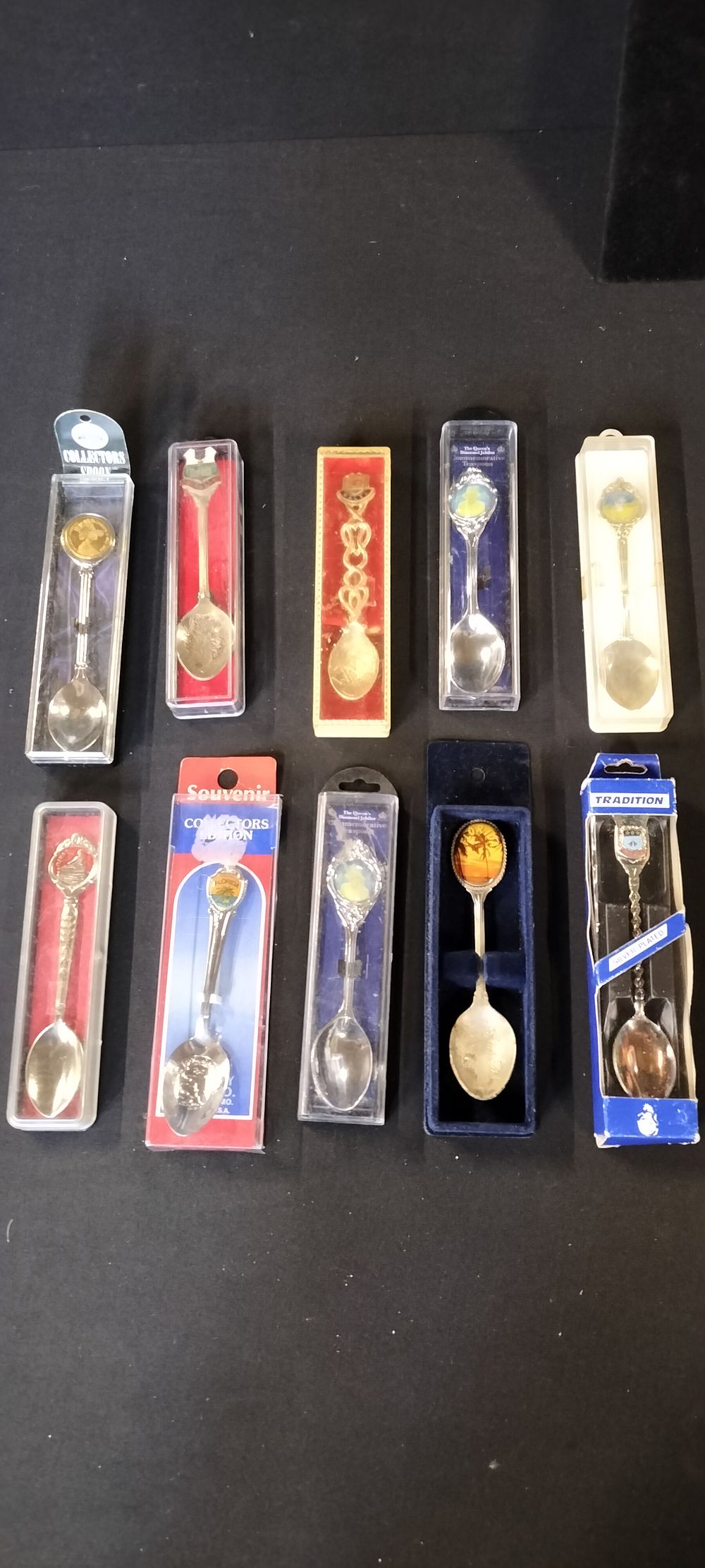 Lot 306: 10 Souvenir Tea Spoons some Silver Plated