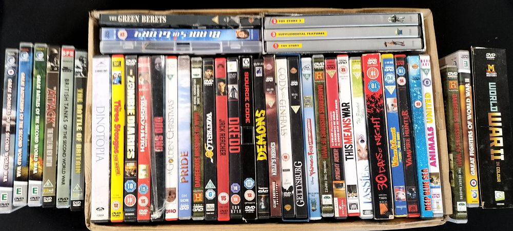 Lot 336: Collection of Around 40 DVDs Including WW2 Documentaries and Horror