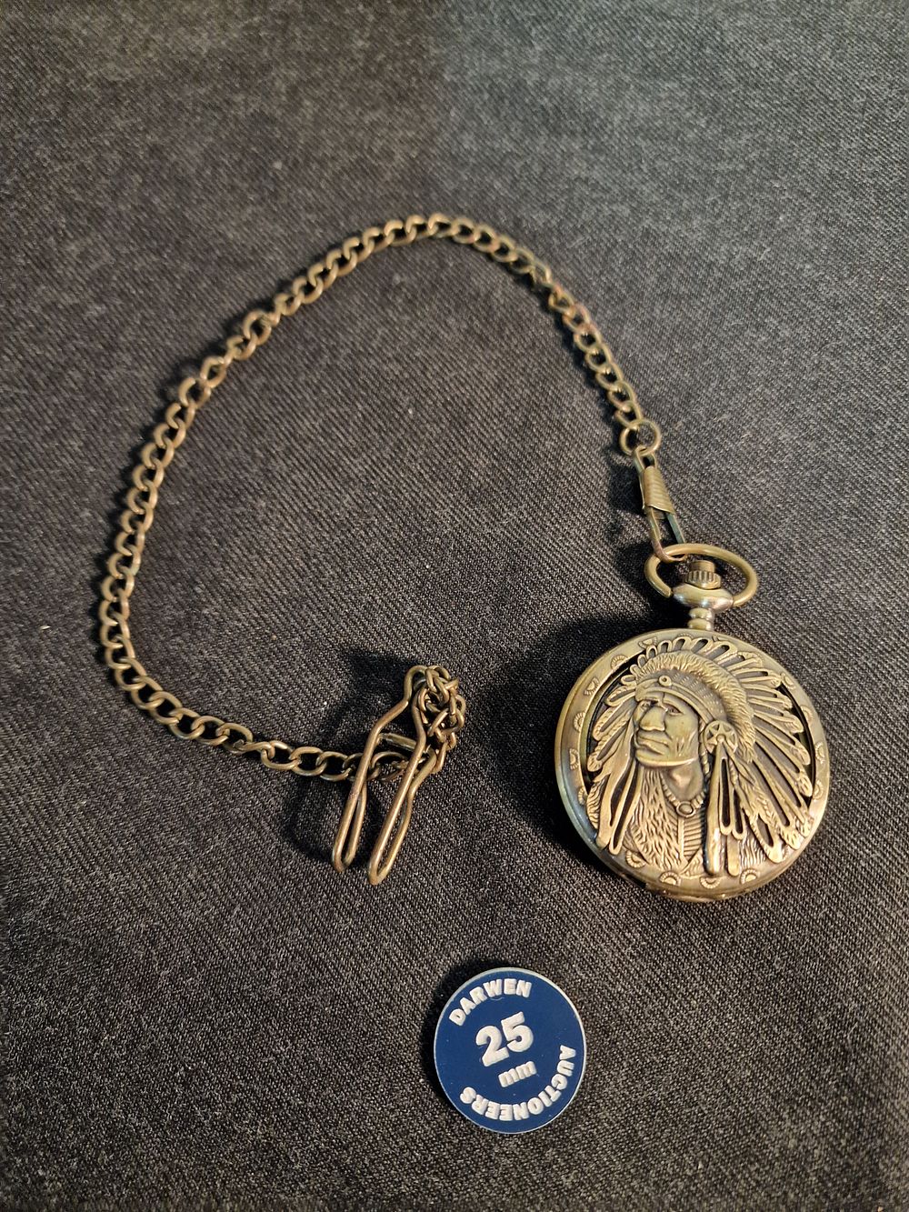 Lot 417: An Indian Brave Pocket Watch