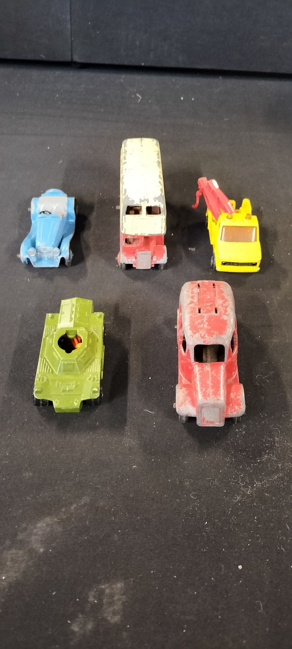 Lot 345: Five Playworn Die-cast Cars Including Dinky