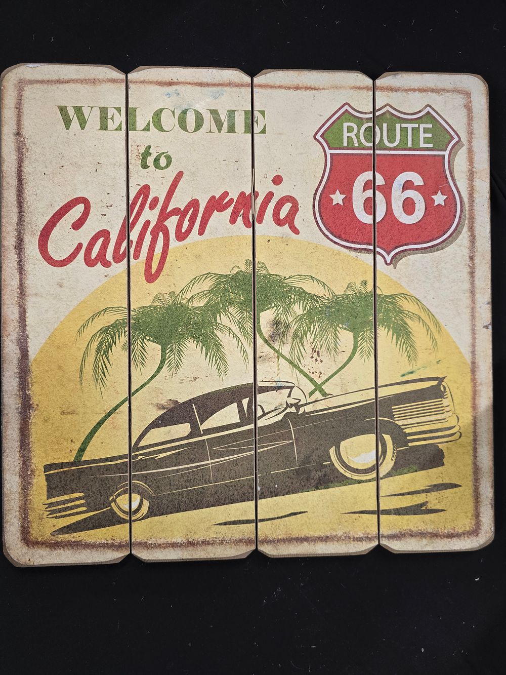 Lot 372: Wooden Welcome to California Route 66