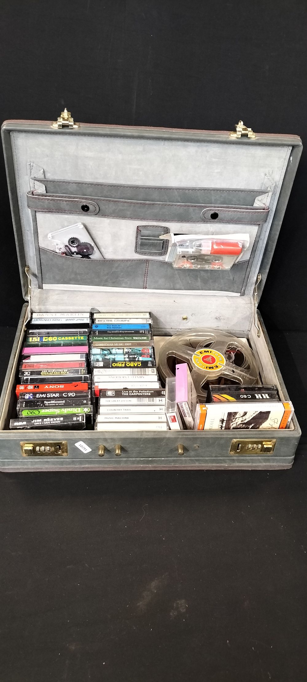 Lot 365: Briefcase with Approx 40 Cassettes and a Reel to Reel Tape