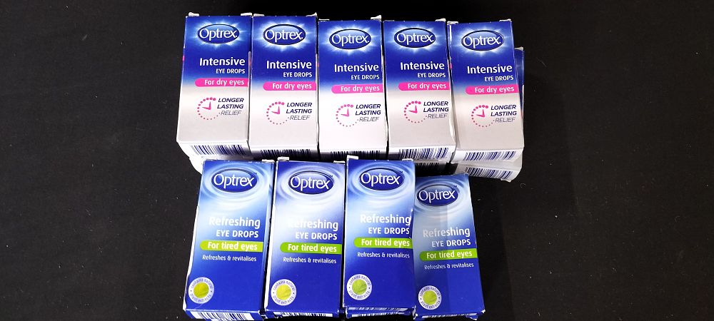 Lot 366: Ten Optrex Intensive Eye Drops and Seven Refreshing Eye Drops