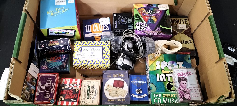 Lot 390: Mixed Lot of Mainly Quiz Questions Including 80's, Harry Potter, Music and Trivial Pursuit