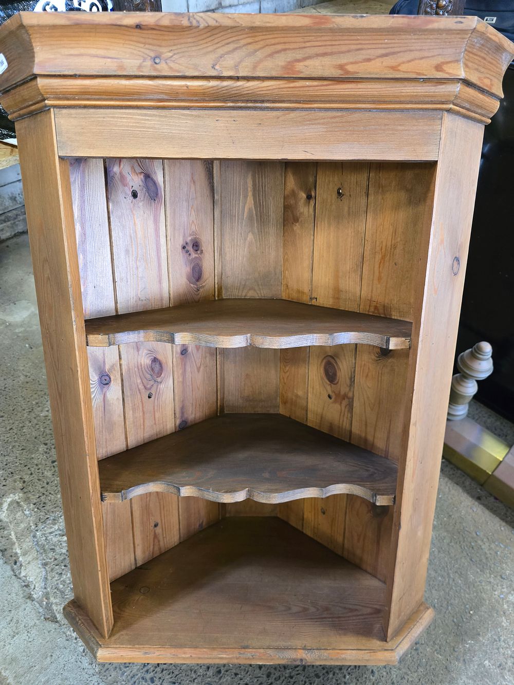 Lot 444: Pine corner wall cabinet