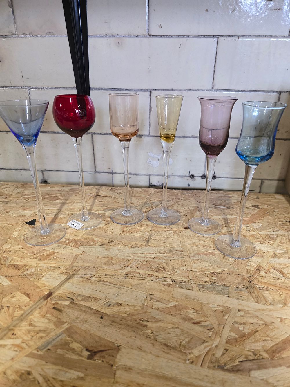 Lot 448: Six vintage candle sticks glasses