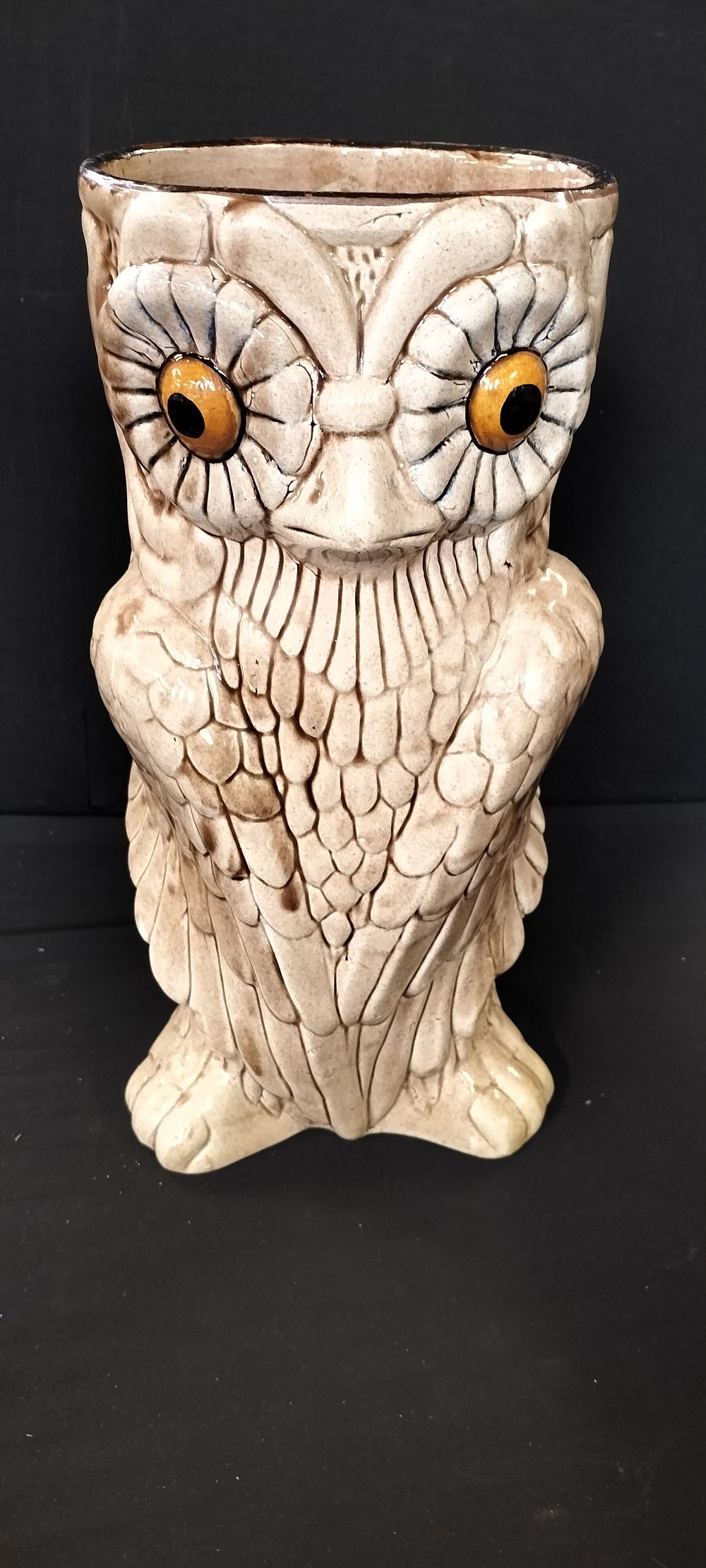 Lot 398: Large Ceramic Owl , Umbrella Stand or Dry Flower Vase