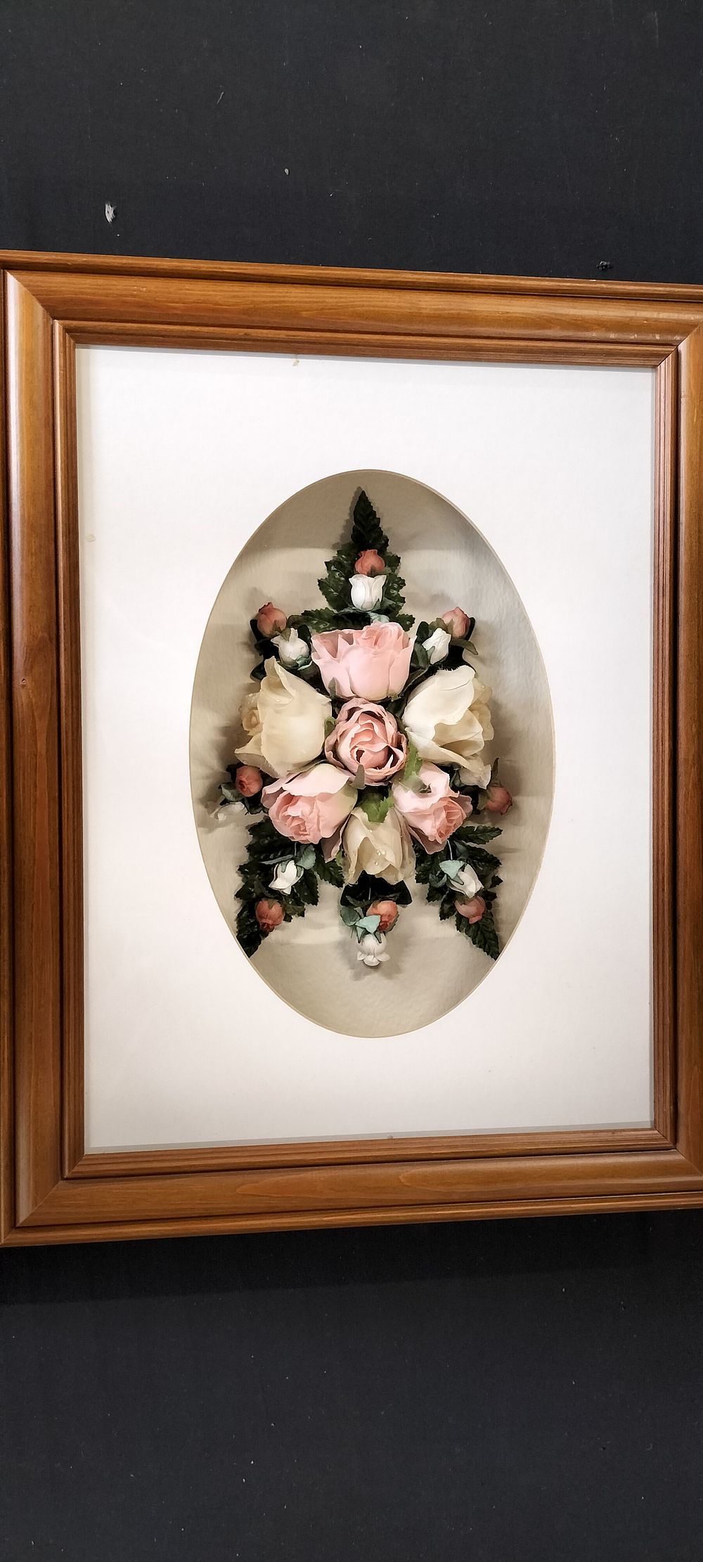 Lot 399: Handmade Framed Floral Flower Display Approx 38x49cm