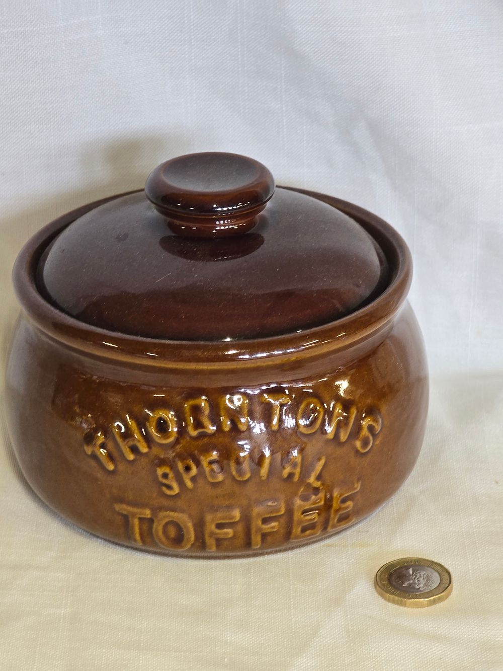 Lot 461: Vintage Thorntons special toffee ceramic jar