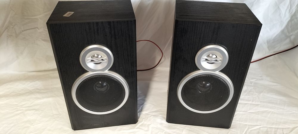 Lot 467: Pair of Black Ash Book Shelf Speakers
