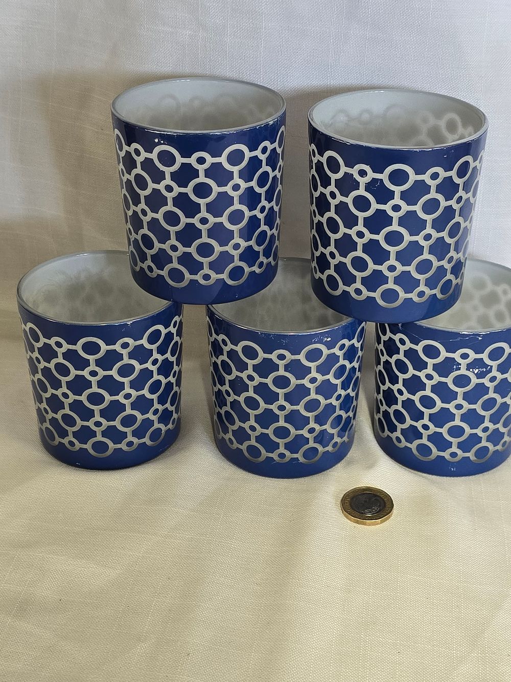 Lot 484: Five Yankee Candle glass tea light holdrrs