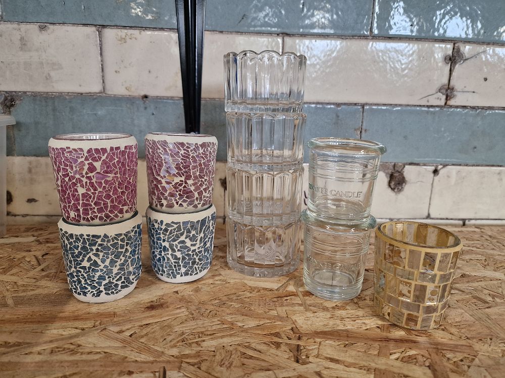 Lot 495: Selection of New Glass Yankee Candle Holders