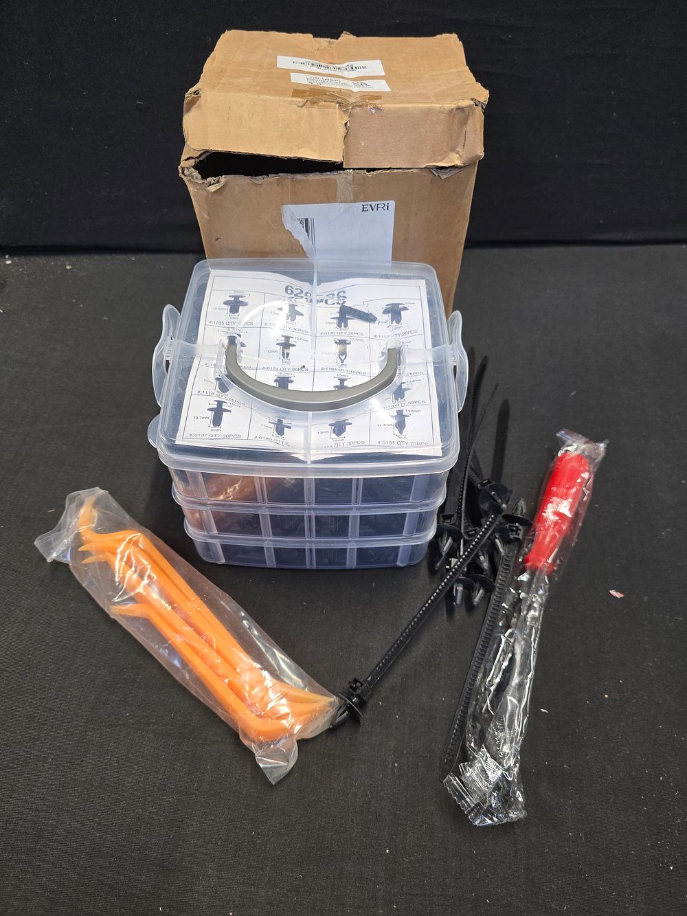 Lot 490: Brand new boxed Auto car clips and fasteners with removal tools