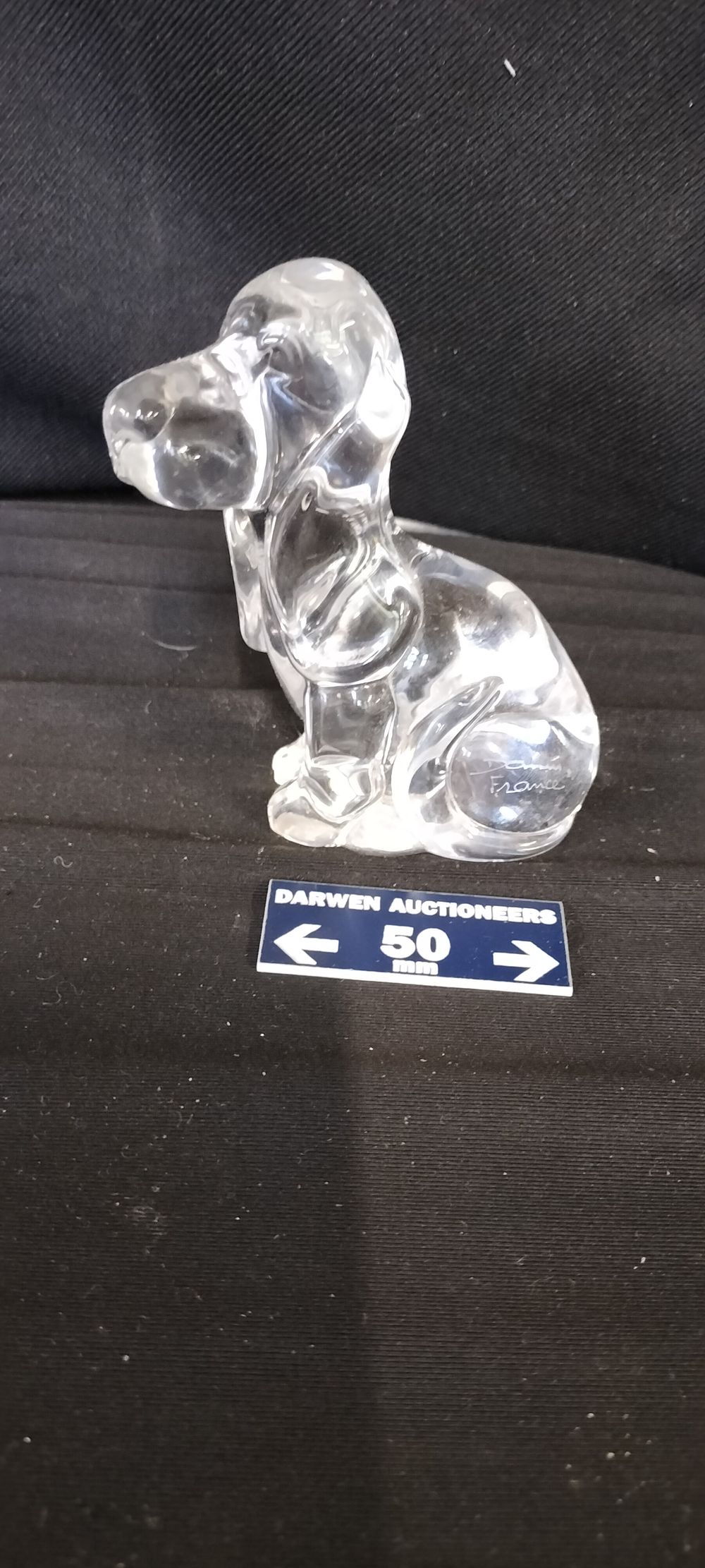 Lot 227: A Daum France Clear Glass Dog Figurine