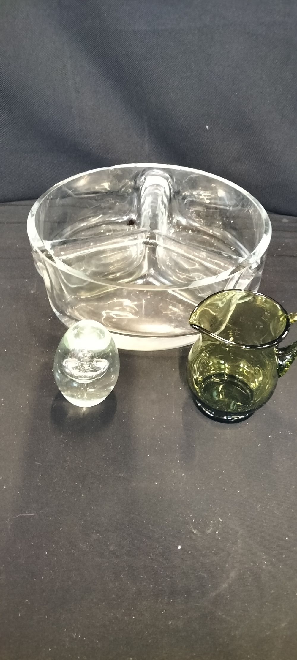 Lot 228: PYREX Clear Glass Three-Section Serving Dish
