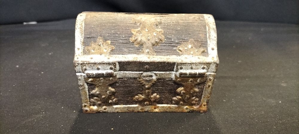 Lot 233: Heavily Rusted Decorative Treasure Chest Money Box