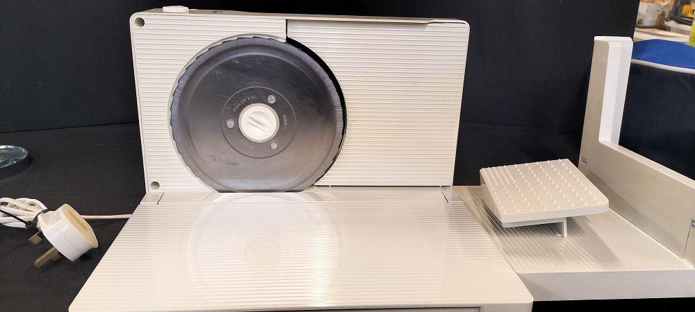 Lot 240: Krups White and Gray Electronic Fold-Up Food Slicer