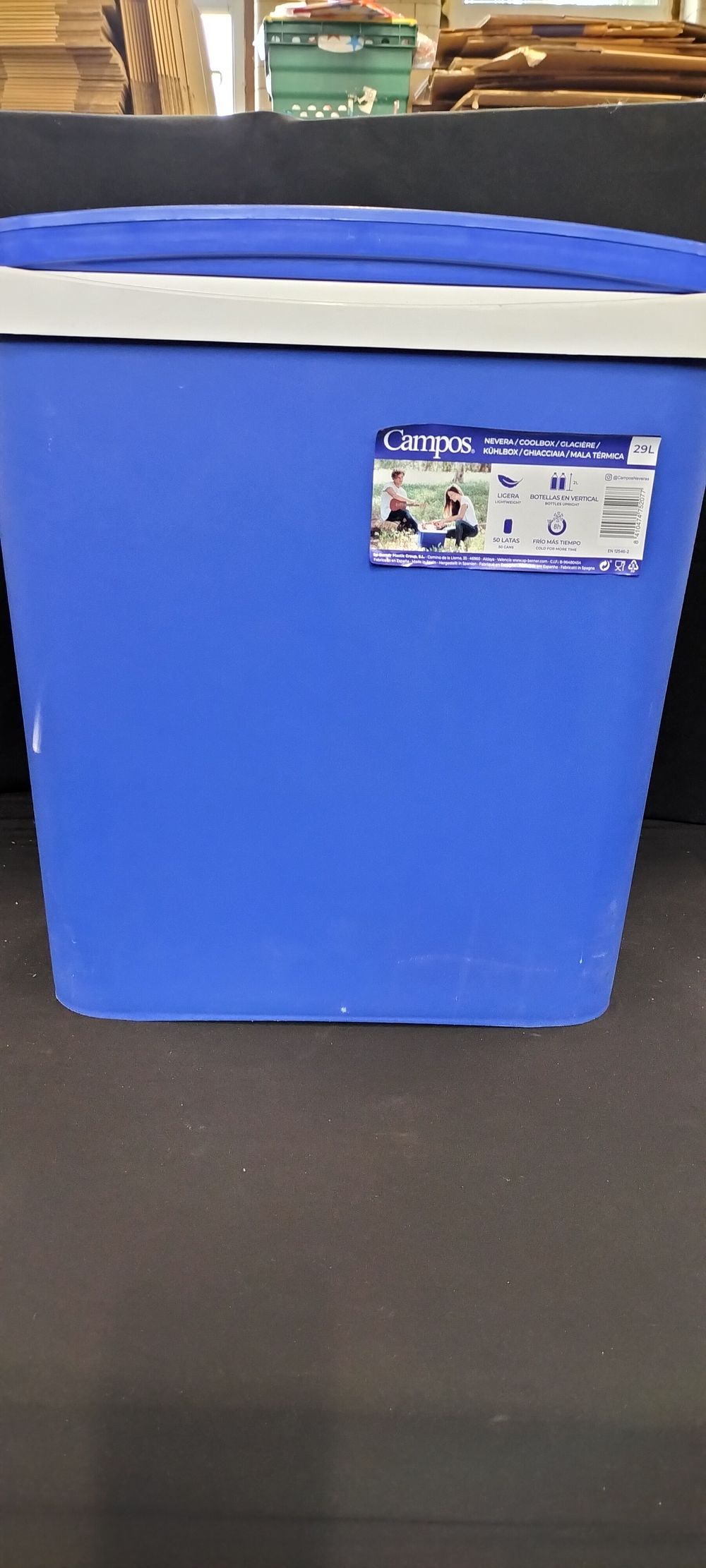 Lot 259: A Campos 29L Blue and White Cooler