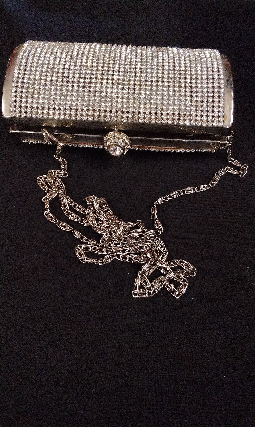 Lot 314: Silver-Tone Rhinestone Evening Clutch Bag