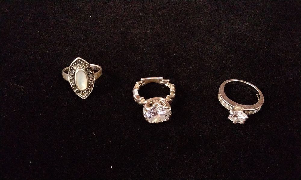 Lot 345: Three Sterling Silver Rings
