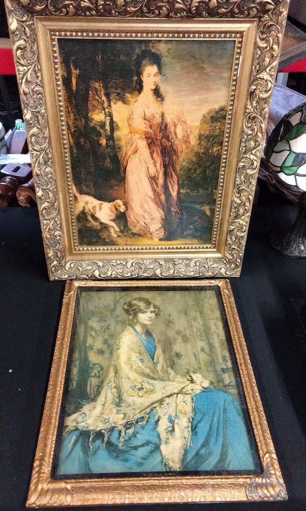 Lot 381: A Pair of Framed Pictures, one inscribed 'Alice Blue Gown'